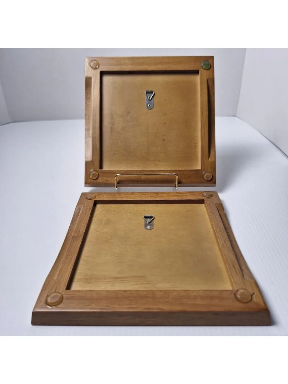 SET OF (2) CYPRESS HOME CERAMIC TRIVET/WALL HANGING RUSTIC WOODEN FRAME HORSES